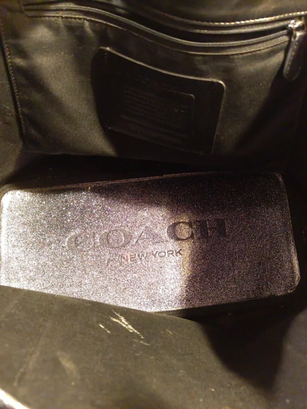 Coach Metallic Silver Leather Tote Bag - Picture 5 of 6